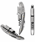 ABC Wolf Professional Double Hinge Wine Key – Stainless Steel Corkscrew Designed by a Sommelier, Riveted Build, Sharp Foil Cutter (Metal Silver)