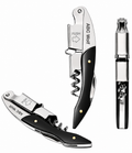 ABC Wolf Professional Double Hinge Wine Key – Stainless Steel Corkscrew Designed by a Sommelier, Riveted Build, Sharp Foil Cutter (Metal Black)